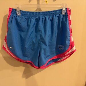 Nike Roger Williams University Women's Dri Fit Blue and Pink Shorts Size L